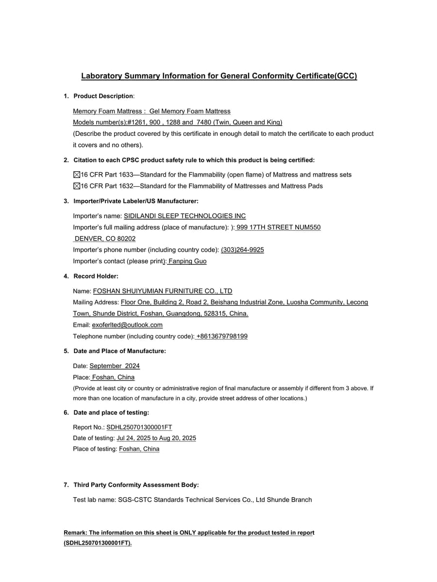 General Conformity Documentation real document preview